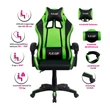 Irodai/gamer szék, zöld/fekete, JAMAR 1