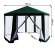 Kerti pavilon sátor, 3,9x2,5x3,9m, zöld/fehér, RINGE TYP 1+6 oldal 1