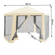 Kerti pavilon sátor, 3,9x2,5x3,9m, bézs/fekete, RINGE TYP 2+6 oldal 1