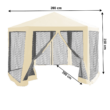 Kerti pavilon sátor, 3,9x2,5x3,9m, bézs/fekete, RINGE TYP 2+6 oldal 1