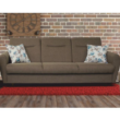 háromszemélyes kanapé, nyitható, barna Savana/minta, MILO 3