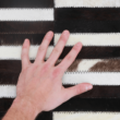 Luxus bőrszőnyeg, barna /fekete/fehér, patchwork, 141x200, bőr TIP 6 5