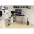 PC asztal,  tölgy san remo/fehér, NOE NEW 2