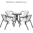Kerti szék, fehér/fekete, BERGOLA 2