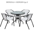 Kerti szék, fehér/fekete, BERGOLA 3