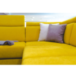 Luxus kivitelű ülőgarnitúra, sárga/barna párnák, jobbos, MARIETA U 4