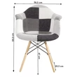 Fotel, anyag patchwork/bükk, KUBIS NEW 1