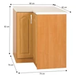 Konyhaszekrény, alsó, sarok, éger, balos, LORA MDF NEW KLASIK S90/90 1
