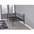 Fém kanapé - egyszemélyes ágy, fekete, 90x200, ROZALI 2