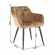 Design szék steppelt háttámlával, barna/fekete, BERILIO 1