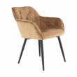 Design szék steppelt háttámlával, barna/fekete, BERILIO 2