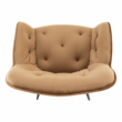 Design szék steppelt háttámlával, barna/fekete, BERILIO 3