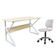 Polcos íróasztal, természetes tölgyfa/fehér, TARCAL 100 1