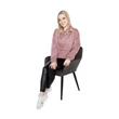 Design karosszék, szálcsiszolt bőrszövet, barna / fekete, LACEY 4