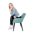 Design fotel, mentolos/fekete, LACEY 3