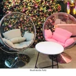 Függő fotel állvánnyal, átlátszó/ezüst/szürke, BUBBLE TYP 2 1