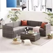 Kerti 4 részes rattan készlet, szürke, GARDIANA 3