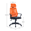 Irodai szék, fekete/narancssárga, TAXIS NEW 3