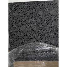 Franciaágy 180x200 cm, Plusz rugós erősítéssel Darwin fekete mintás Féláras