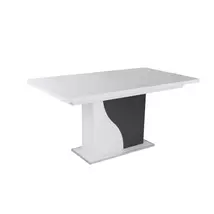Alíz asztal - Rusztik fehér - Matt sötétszürke