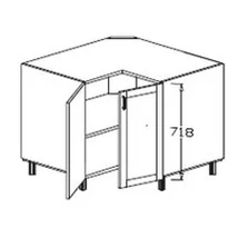 Alsó 2ajtós L-alakú sarokelem A2AS 90 x 90 (FAN)