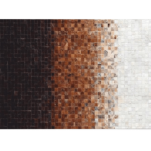 Luxus bőrszőnyeg,fehér/barna /fekete, patchwork, 140x200, bőr TIP 7
