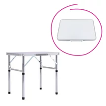 Összecsukható kempingasztal, 60 cm, alumínium/MDF, KEPI TYP 2