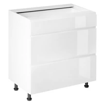 Alsószekrény, fehér/fehér extra magasfényű HG, AURORA D80S3