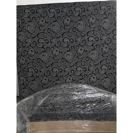 Franciaágy 180x200 cm, Plusz rugós erősítéssel Darwin fekete mintás Féláras