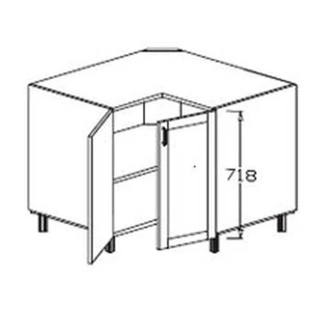 Alsó 2ajtós L-alakú sarokelem A2AS 90 x 90 (FAN)