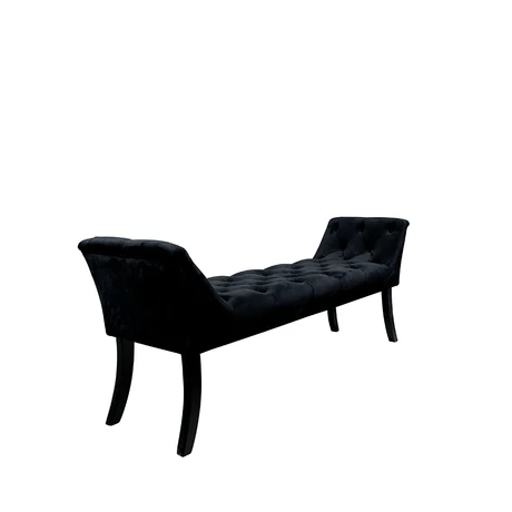 Dizájnos pad, fekete Velvet szövet/kaucsukfa, HEMY