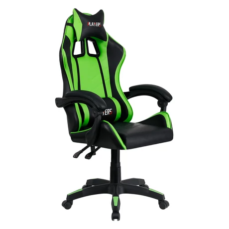 Irodai/gamer szék, zöld/fekete, JAMAR