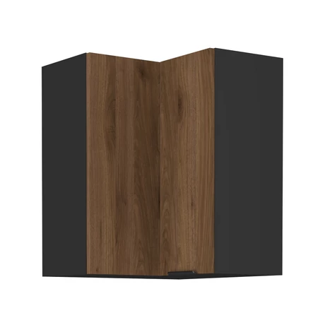 Felső sarokszekrény okapi dió/fekete, MENZO 60x60 GN-72 2F
