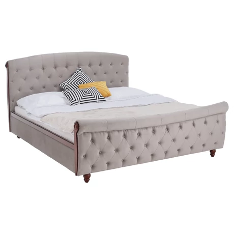 Ágy tárhellyel, 180x200, szürkésbarna Taupe Velvet szövet, BARETO