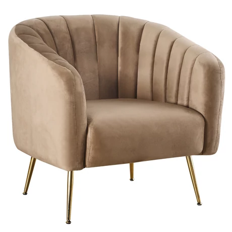 Design fotel, barna Velvet szövet/gold króm-arany, BAGY